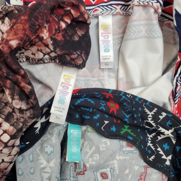 Lot of 3 LuLaRoe Womens Tall & Curvy 2 TC2 Excellent Buttery Soft Leggings Print - Picture 3 of 10